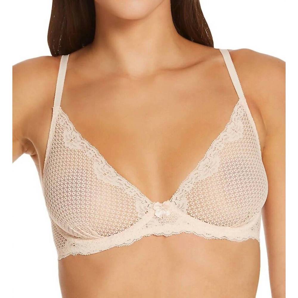 NEW TIMPA LINGERIE alice lace plunge bra in beige